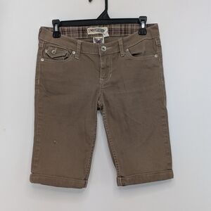 Vintage Y2K YMI Women's Tan Brown Capri Cropped Bermudas Shorts Pants